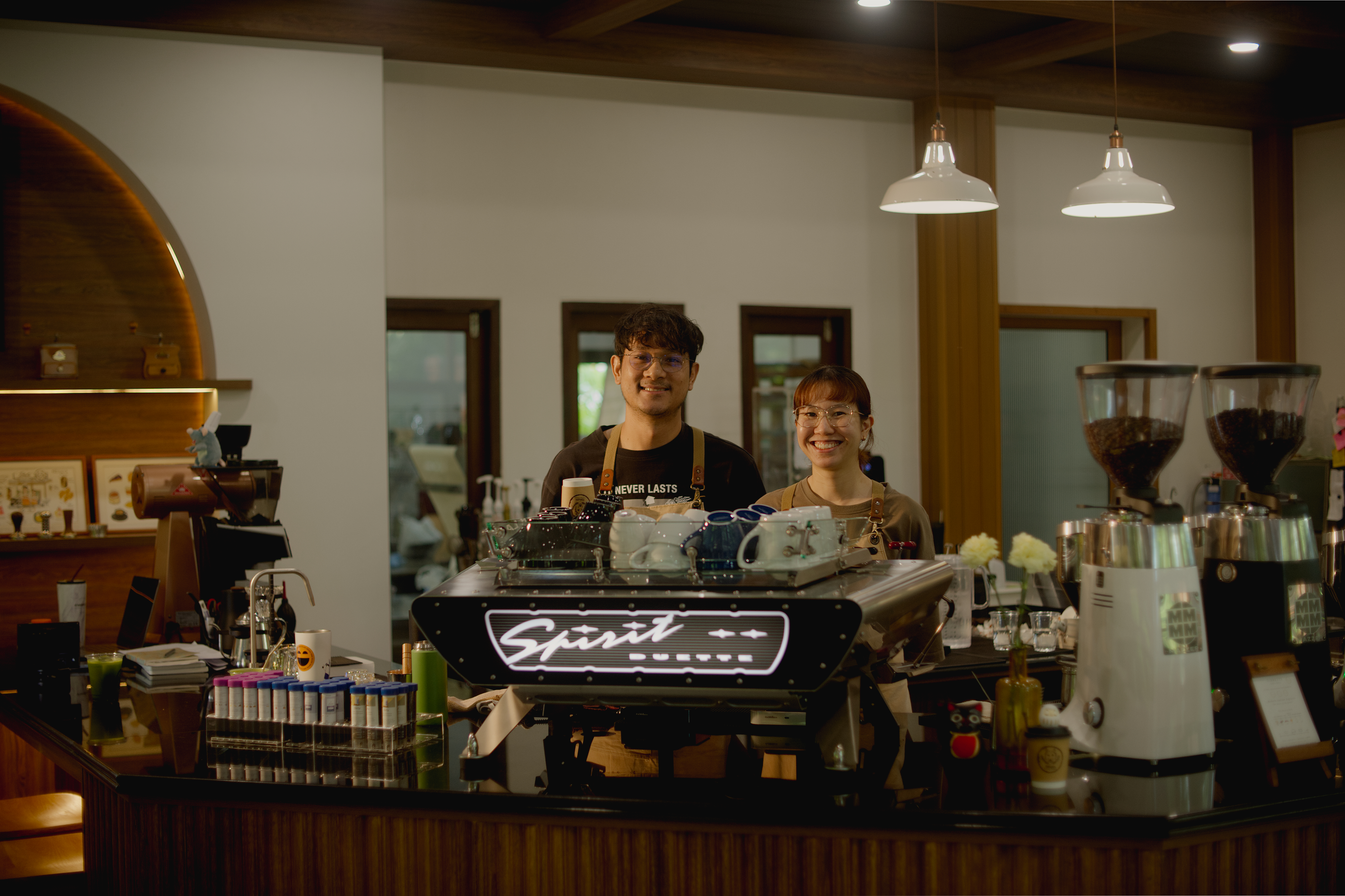 Thanapatra Kerdmanee and his wife at Tibbetts Coffee House
